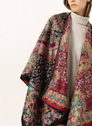 Etro Jacquard-Cape, Schwarz