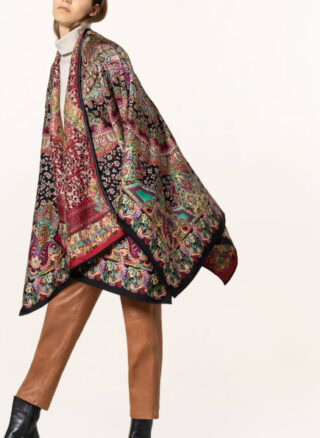 Etro Jacquard-Cape, Schwarz