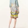 Etro Seidenkleid mit 3/4-Arm, Blau