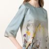 Etro Seidenkleid mit 3/4-Arm, Blau