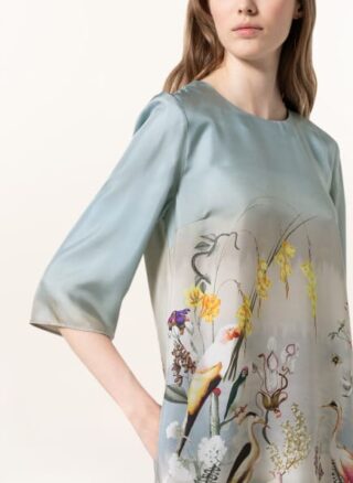 Etro Seidenkleid mit 3/4-Arm, Blau