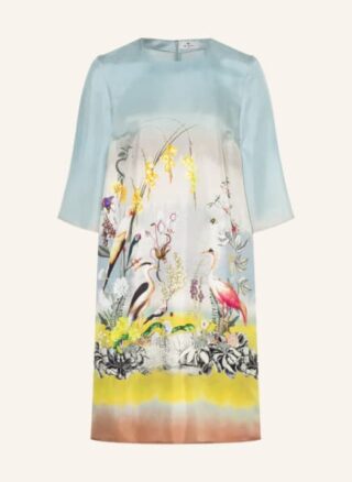 Etro Seidenkleid mit 3/4-Arm, Blau