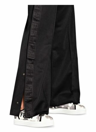 Fendi Hose im Jogging-Stil mit Galonstreifen, Schwarz