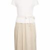 Ffc Kleid im Materialmix, Beige