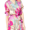 Floer Hemdblusenkleid mit 3/4-Arm, Pink