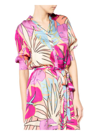 Floer Hemdblusenkleid mit 3/4-Arm, Pink