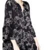 Floer Kleid mit Rüschenbesatz, Schwarz