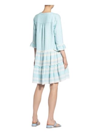 Flowers For Friends Kleid mit 3/4-Arm, Blau