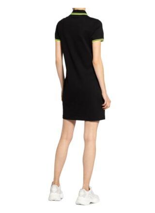 Fred Perry Piqué-Polokleid, Schwarz
