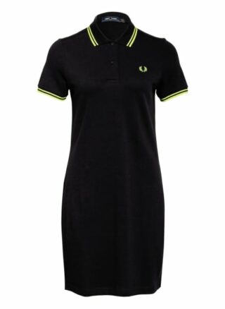 Fred Perry Piqué-Polokleid, Schwarz