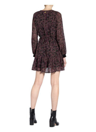 Freebird Kleid Anja mit Volantbesatz, Schwarz