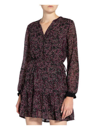 Freebird Kleid Anja mit Volantbesatz, Schwarz