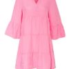 Frieda&Freddies Leinenkleid mit 3/4-Arm, Pink