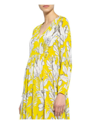 Frogbox Hemdblusenkleid mit Rüschenbesatz, Gelb