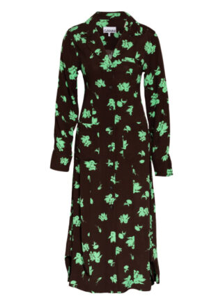 Ganni Hemdblusenkleid, Schwarz