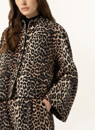 Ganni Jacke mit Leinen, Braun