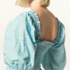 Ganni Kleid mit 3/4-Arm, Blau