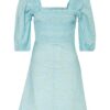 Ganni Kleid mit 3/4-Arm, Blau