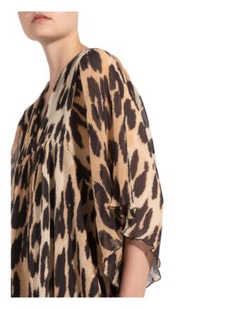 Ganni Kleid mit 3/4-Arm, Braun