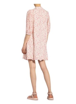Ganni Kleid mit 3/4-Arm, Weiß