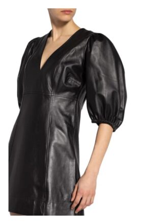 Ganni Lederkleid, Schwarz