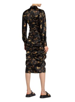 Ganni Seidenkleid, Schwarz
