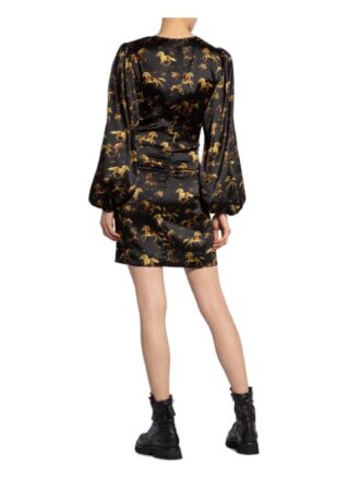Ganni Seidenkleid, Schwarz