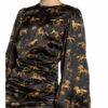 Ganni Seidenkleid, Schwarz