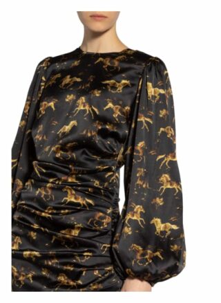 Ganni Seidenkleid, Schwarz