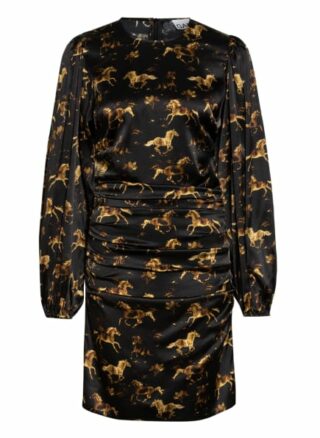 Ganni Seidenkleid, Schwarz
