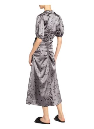 Ganni Seidenkleid, Silber