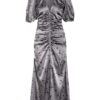 Ganni Seidenkleid, Silber