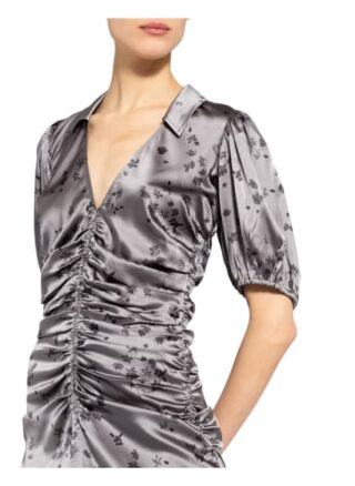 Ganni Seidenkleid, Silber