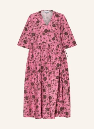 Ganni Wickelkleid, Pink
