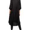 Grace Hemdblusenkleid mit 3/4-Arm, Schwarz