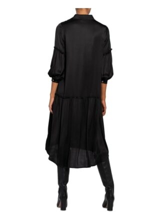 Grace Hemdblusenkleid mit 3/4-Arm, Schwarz
