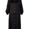 Grace Hemdblusenkleid mit 3/4-Arm, Schwarz