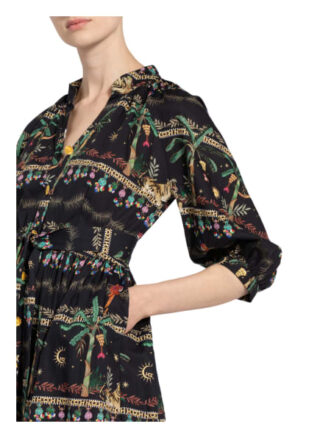 Hayley Menzies Kleid aus Lochspitze mit 3/4-Arm, Schwarz