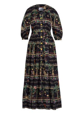 Hayley Menzies Kleid aus Lochspitze mit 3/4-Arm, Schwarz