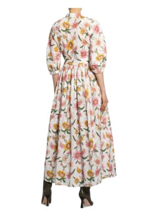 Hayley Menzies Kleid aus Lochspitze mit 3/4-Arm, Weiß