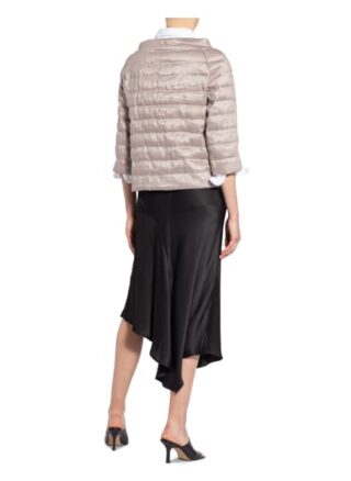 Herno Daunenjacke aus Leinen mit 3/4-Arm, Silber
