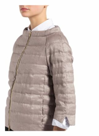 Herno Daunenjacke aus Leinen mit 3/4-Arm, Silber