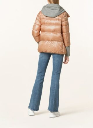 Herno Daunenjacke im Materialmix, Pink