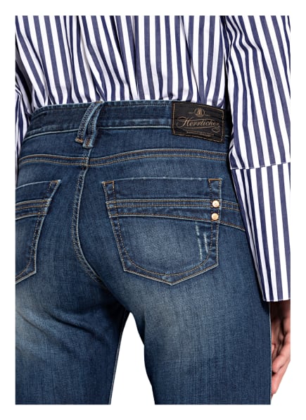 Herrlicher Touch Cropped Slim Fit Jeans Damen, Blau
