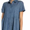 Hugo Hemdblusenkleid Ennish mit Leinen, Blau
