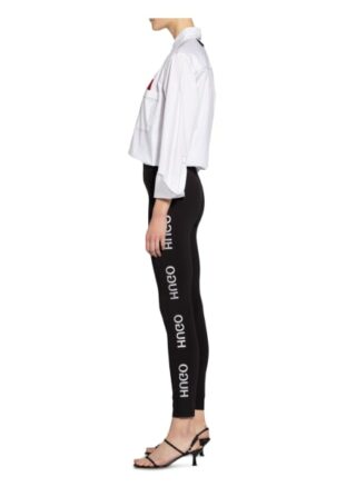 Hugo Leggings Neflective mit Galonstreifen, Schwarz