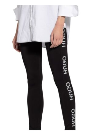 Hugo Leggings Neflective mit Galonstreifen, Schwarz