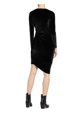 Hugo Samtkleid in Wickeloptik, Schwarz