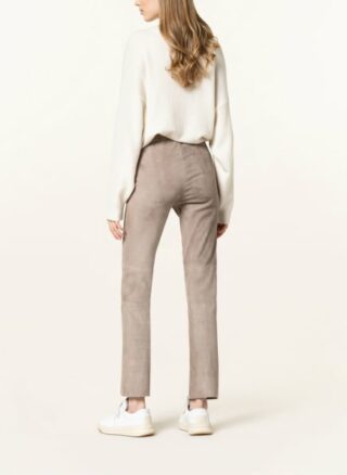 Iris Von Arnim Leggings Paisley aus Veloursleder, Beige