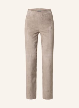 Iris Von Arnim Leggings Paisley aus Veloursleder, Beige